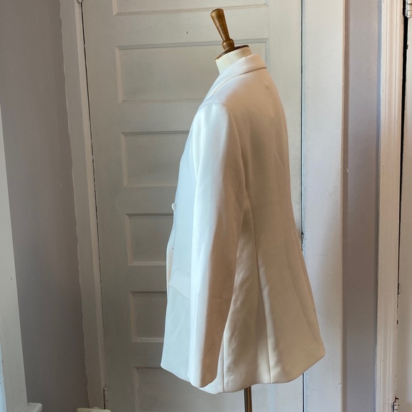 NWT Zara Ecru Double Breasted Long Blazer Coat Jacket, Size XL - Picture 10 of 17
